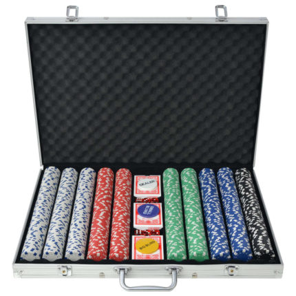 vidaXL Pokersett med 1000 sjetonger aluminium