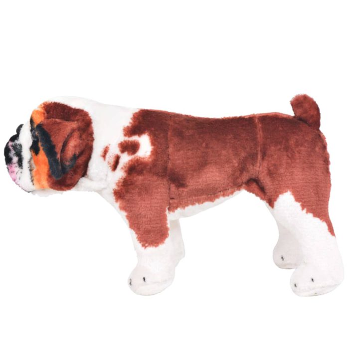 vidaXL Stående lekehund bulldog hvit og brun XXL