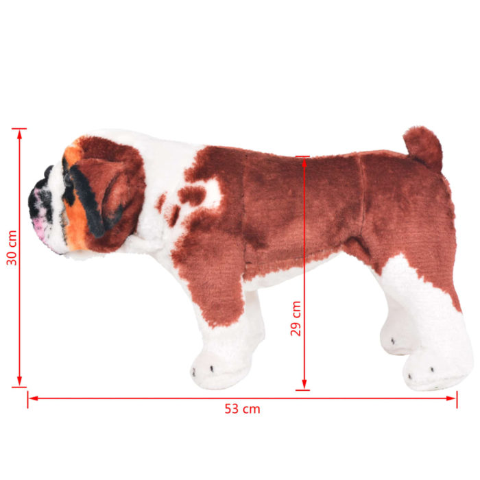 vidaXL Stående lekehund bulldog hvit og brun XXL