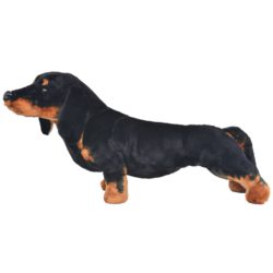 vidaXL Stående lekehund dachshund plysj svart XXL