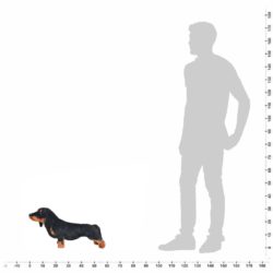 vidaXL Stående lekehund dachshund plysj svart XXL