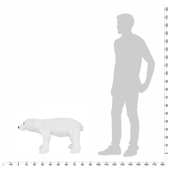 vidaXL Stående lekeisbjørn plysj hvit XXL