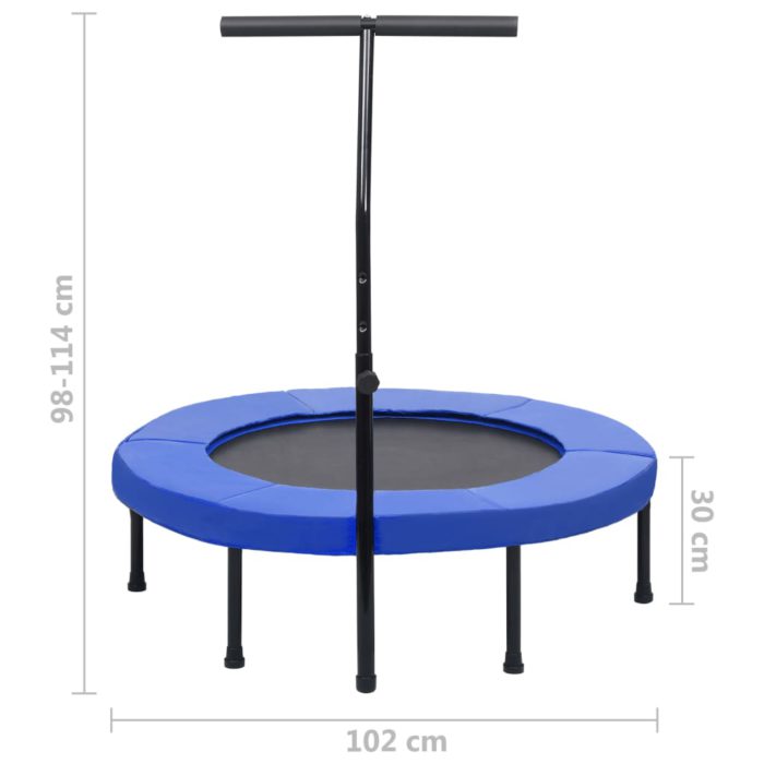 vidaXL Trim-trampoline med håndtak og sikkerhetspute 102 cm