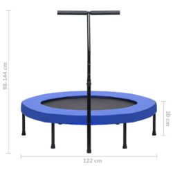 vidaXL Trim-trampoline med håndtak og sikkerhetspute 122 cm