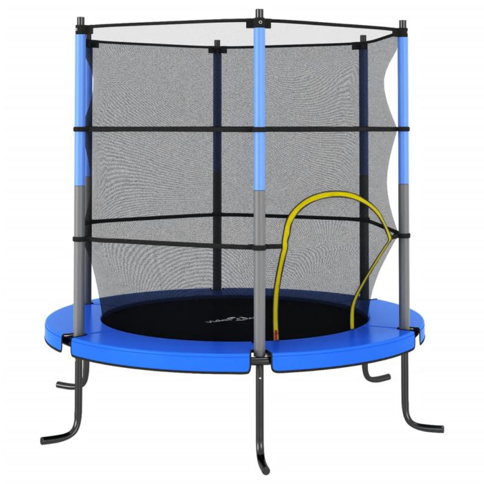 vidaXL Trampoline med sikkerhetsnett 140×160 cm blå