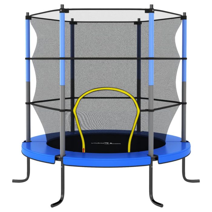 vidaXL Trampoline med sikkerhetsnett 140×160 cm blå