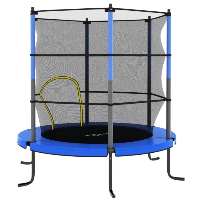 vidaXL Trampoline med sikkerhetsnett 140×160 cm blå