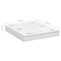 vidaXL Sandkasse gran hvit 95x90x15 cm