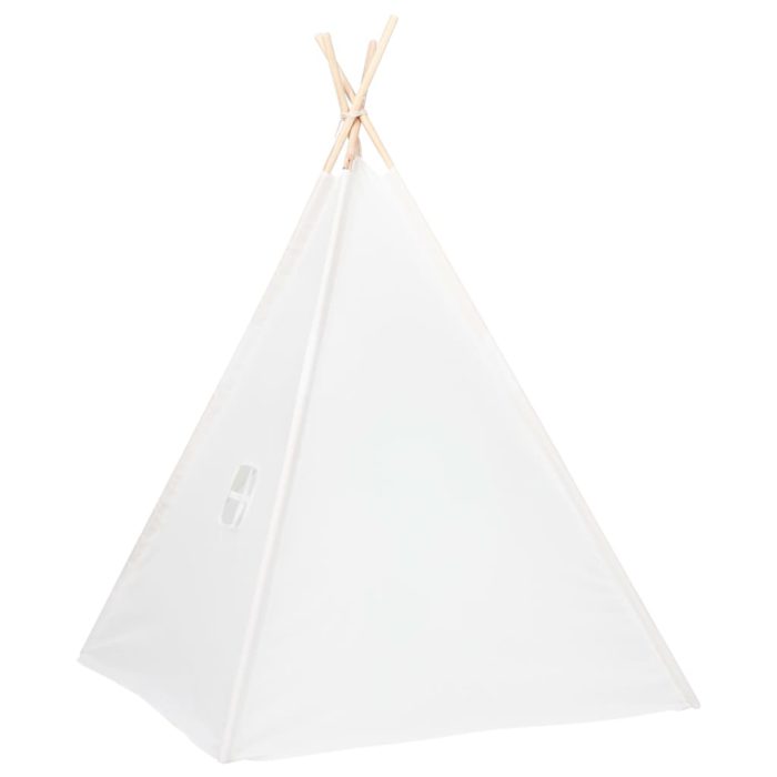 vidaXL Tipi-telt for barn med pose ferskenhud hvit 120x120x150 cm