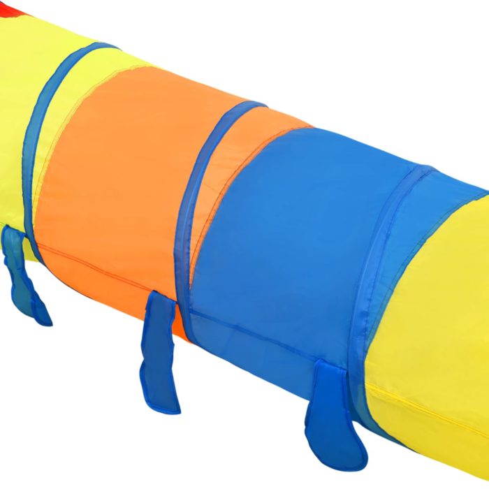 vidaXL Leketunnel for barn med 250 baller flerfarget 245 cm polyester