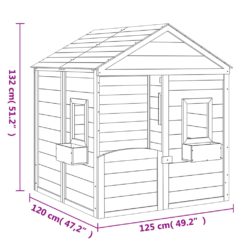 vidaXL Lekehus med låsbar dør og blomsterpotter heltre gran