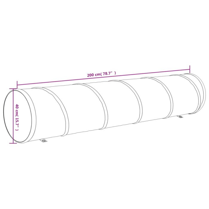 vidaXL Hundetunnel blå Ø 40×200 cm polyester