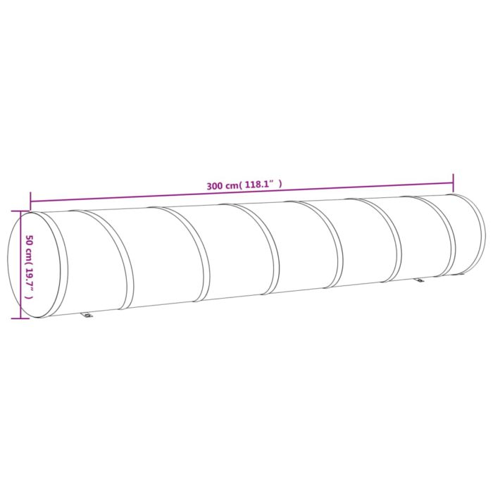 vidaXL Hundetunnel blå Ø 50×300 cm polyester