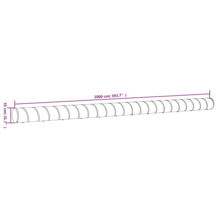 vidaXL Hundetunnel blå Ø 55×1000 cm polyester