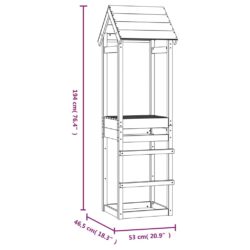 vidaXL Leketårn 53×46,5×194 cm heltre douglasgran