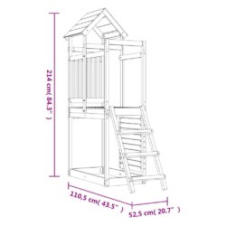 vidaXL Utendørs lekesett 52,5×110,5×214 cm heltre furu