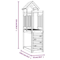 vidaXL Leketårn med katrevegg 53×110,5×214 cm impregnert furu