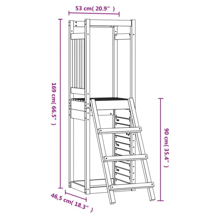 vidaXL Utendørs lekesett 53×46,5×169 cm heltre douglasgran