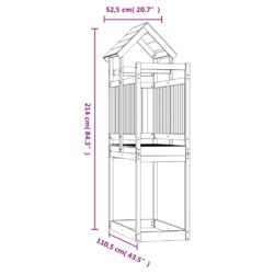 vidaXL Leketårn 52,5×110,5×214 cm heltre furu