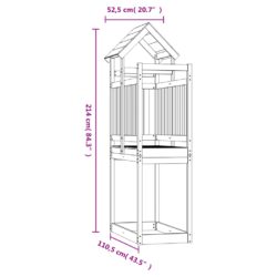 vidaXL Leketårn 52,5×110,5×214 cm heltre douglasgran