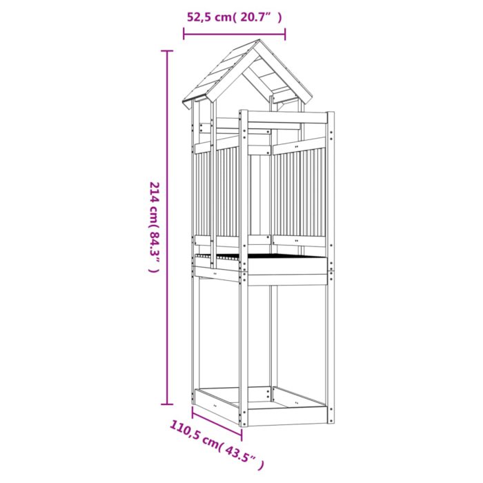 vidaXL Leketårn 52,5×110,5×214 cm heltre douglasgran