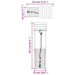 vidaXL Lekehus med klatrevegg impregnert furu