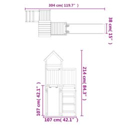 vidaXL Utendørs lekesett heltre furu