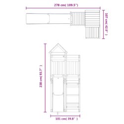 vidaXL Utendørs lekesett heltre furu