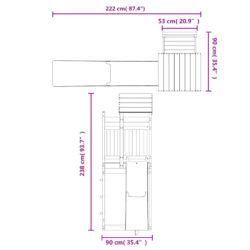 vidaXL Utendørs lekesett impregnert furu