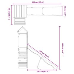 vidaXL Utendørs lekesett impregnert furu