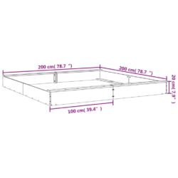 vidaXL Sandkasse med seter grå firkantet heltre furu