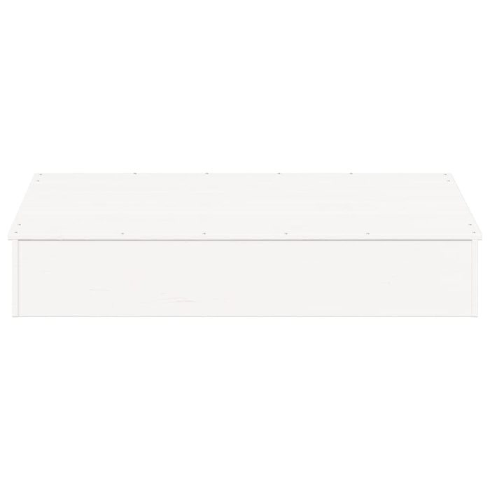 vidaXL Sandkasse med lokk hvit 111x111x19,5 cm heltre furu