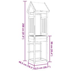 vidaXL Leketårn 52,5×46,5×208 cm impregnert furu