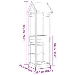 vidaXL Leketårn 52,5×46,5×195 cm heltre furu