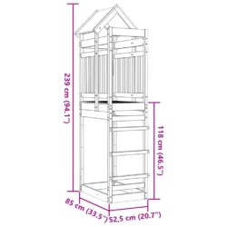 vidaXL Leketårn 85×52,5×239 cm heltre douglasgran