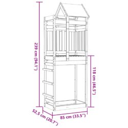 vidaXL Leketårn 85×52,5×239 cm heltre furu