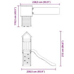 vidaXL Utendørs lekesett impregnert furu