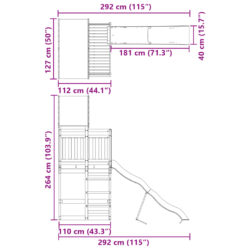vidaXL Utendørs lekesett heltre furu