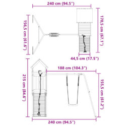 vidaXL Utendørs lekesett heltre douglasgran