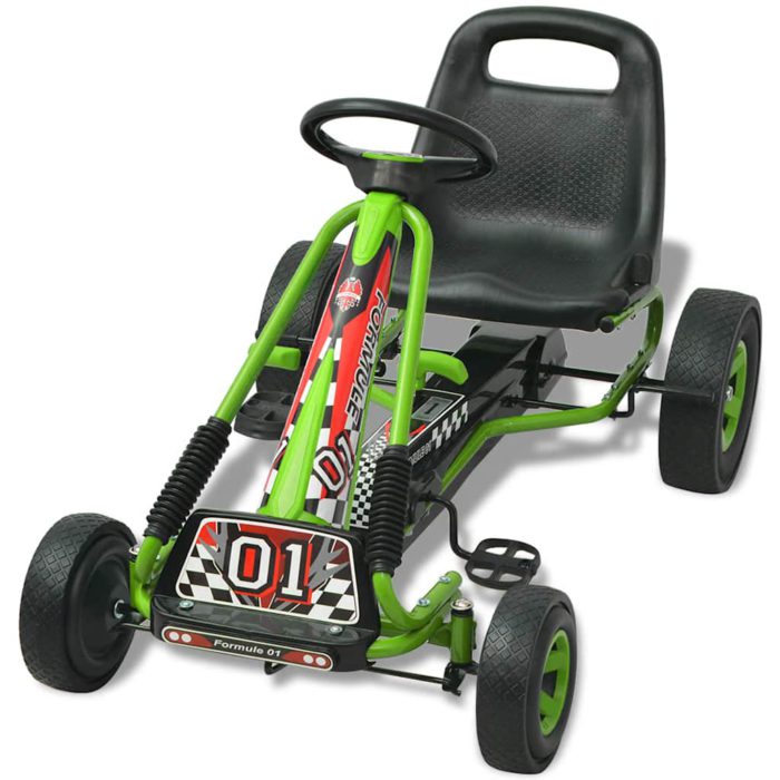 vidaXL Pedal-go-kart med justerbart sete grønn