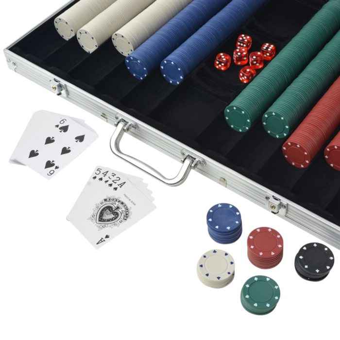 vidaXL Pokersett med 1000 sjetonger aluminium