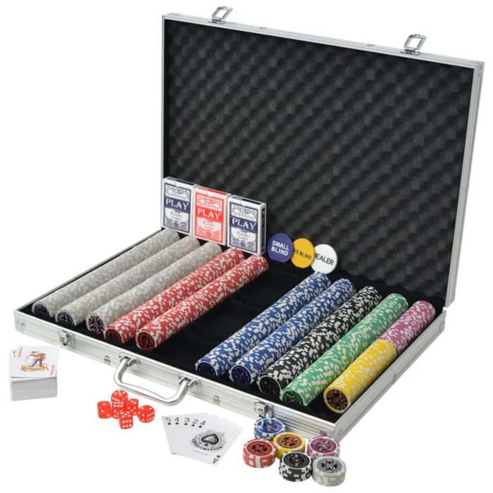 vidaXL Pokersett med 1000 laser-sjetonger aluminium