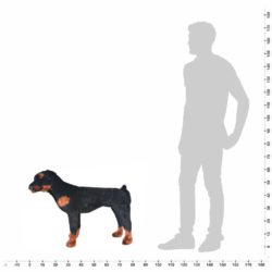 vidaXL Stående lekehund rottweiler plysj svart og brun XXL