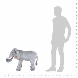 vidaXL Stående lekeelefant plysj grå XXL