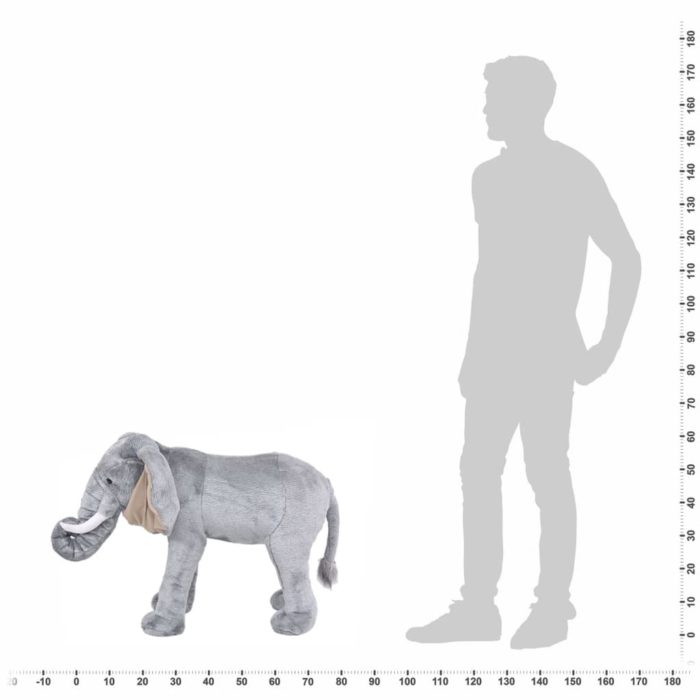 vidaXL Stående lekeelefant plysj grå XXL
