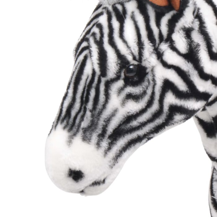 vidaXL Stående lekezebra plysj svart og hvit XXL
