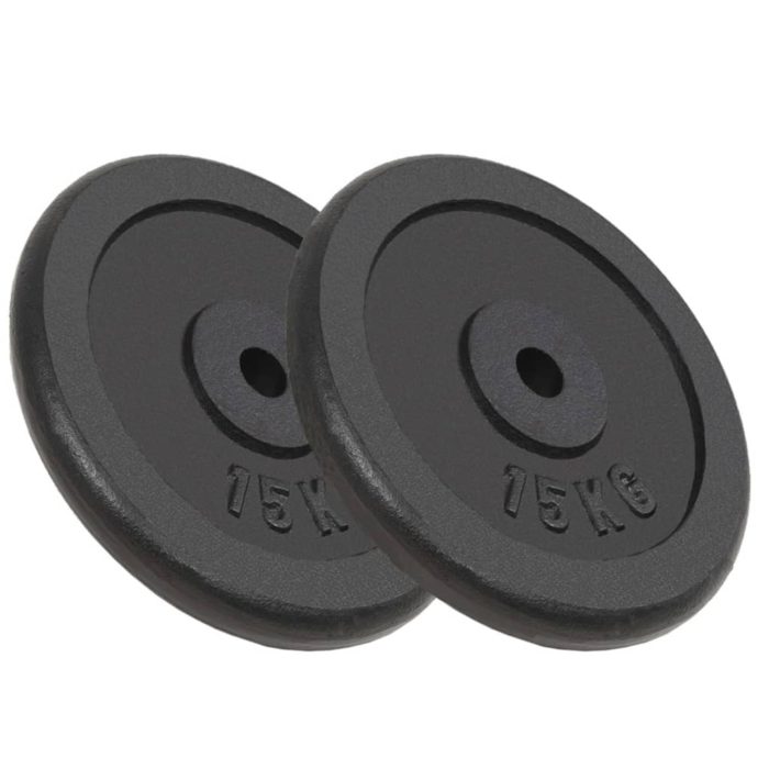 vidaXL Vektskiver 2 stk 2×15 kg støpejern