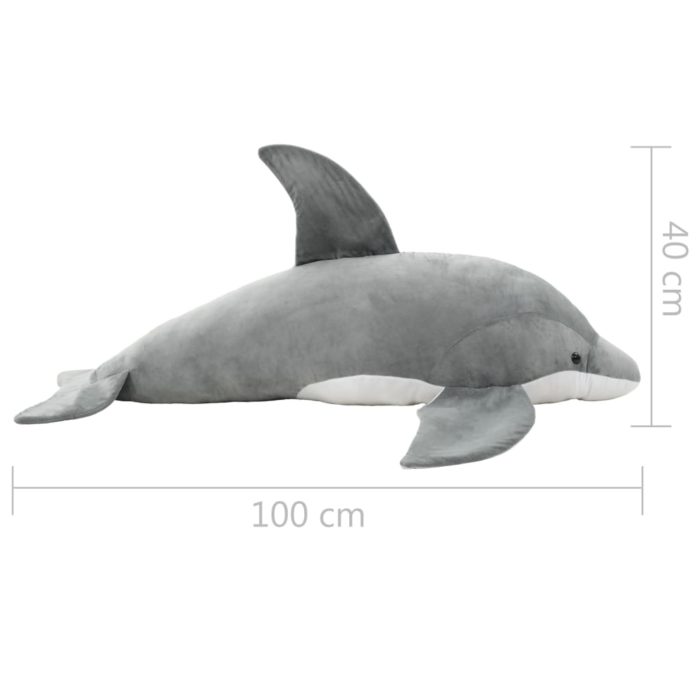 vidaXL Lekedelfin i plysj grå