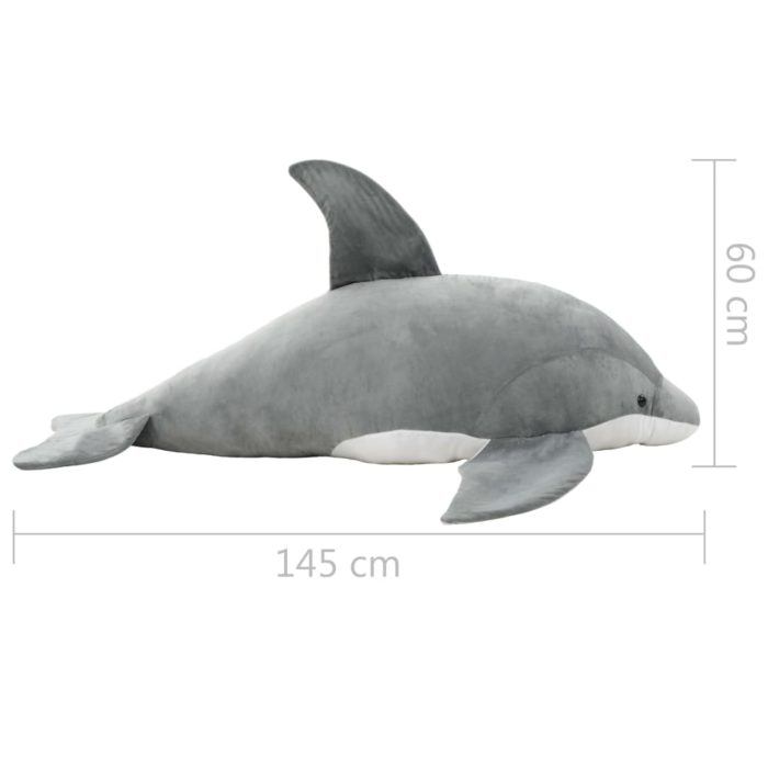 vidaXL Lekedelfin i plysj grå