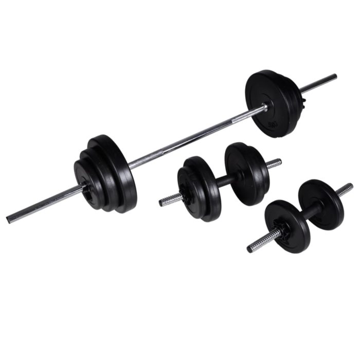 vidaXL Treningsbenk med vektstang og manualsett 30,5 kg
